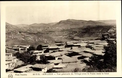 Ak Ain Leuh Marokko, Vue generale du Village avec le Poste dans le fond