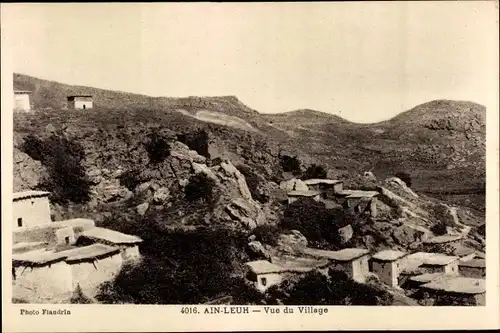 Ak Ain Leuh Marokko, Vue generale du Village, Blick auf den Ort, Berge, Hütten