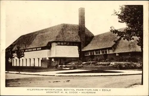 Ak Hilversum Nordholland Niederlande, School Fabritiuslaan