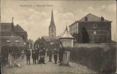 Ak Wervik Wervicq Westflandern, Rue des Vaches