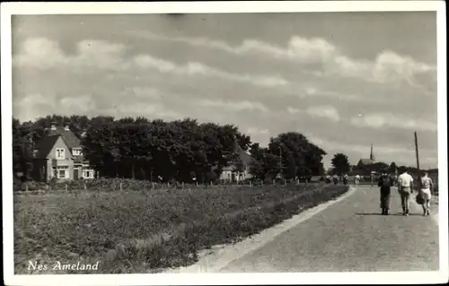 Ak Nes Ameland Friesland Niederlande, Straßenpartie