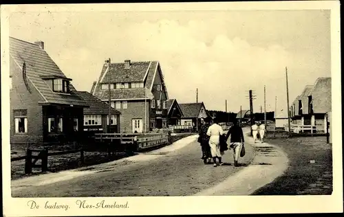 Ak Nes Ameland Friesland Niederlande, De Badweg, Straßenpartie
