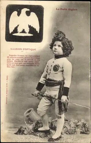 Ak Le Petit Aiglon, Kind in historischer Uniform