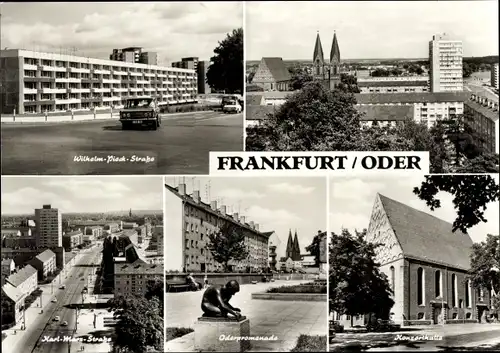 Ak Frankfurt an der Oder, Konzerthalle, Wilhelm-Pieck-Straße, Oderpromenade, Karl Marx Straße