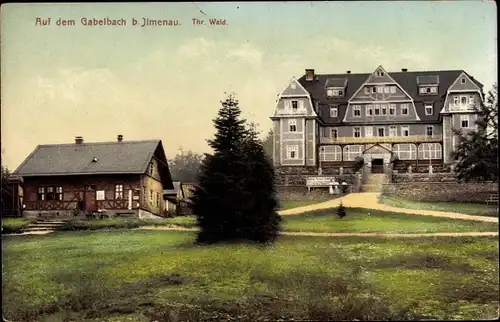 Ak Ilmenau Thüringer Wald, Auf dem Gabelbach