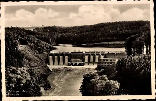 Ak Kriebstein Mittelsachsen, Zschopau Talsperre, Sperrmauer