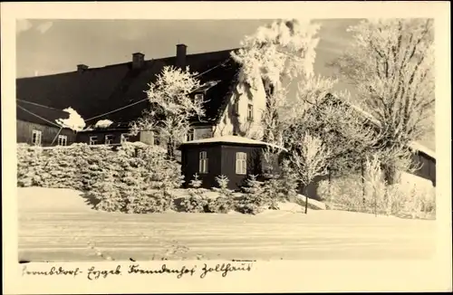 Foto Ak Hermsdorf im Osterzgebirge, Fremdenhof Zollhaus, Winter