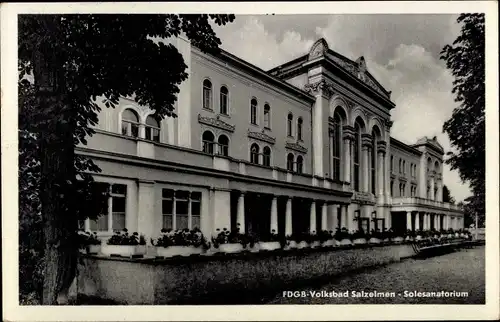 Ak Salzelmen Schönebeck an der Elbe, FDGB-Volksbad, Solesanatorium