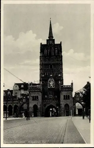 Ak Hansestadt Rostock, Kröpeliner Tor, Wappen