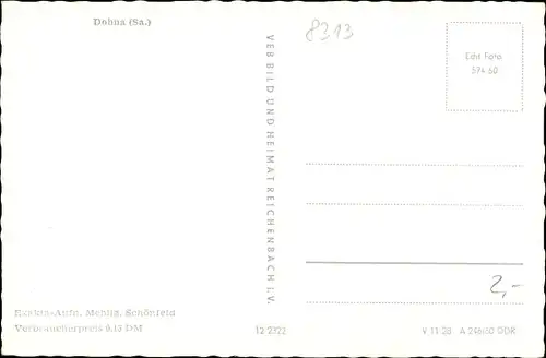 Ak Dohna in Sachsen, Ortsansicht, Kirchturm