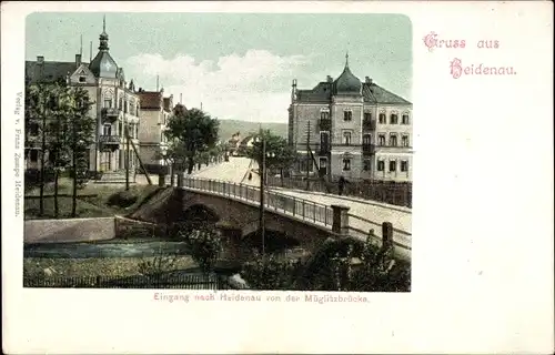 Ak Heidenau in Sachsen, Eingang nach Heidenau von der Müglitzbrücke