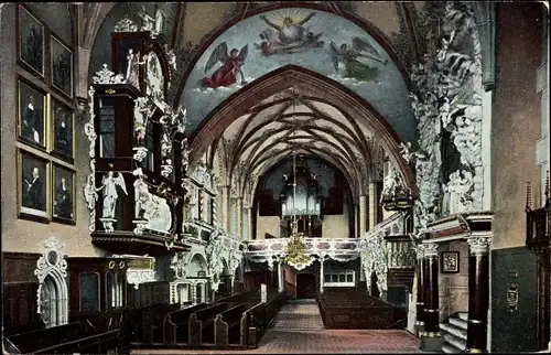 Ak Schleiz im Vogtland Thüringen, Inneres der Bergkirche