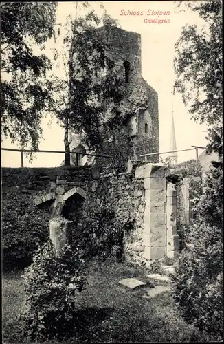Ak Stolpen in Sachsen, Schloss, Coselgrab