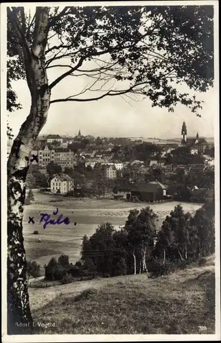 Ak Adorf im Vogtland, Ortsansicht mit Kirche