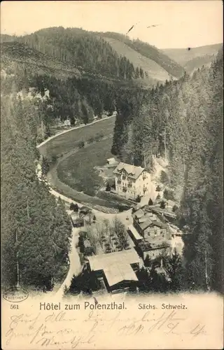 Ak Hohnstein Sächsische Schweiz, Hotel zum Polenztal
