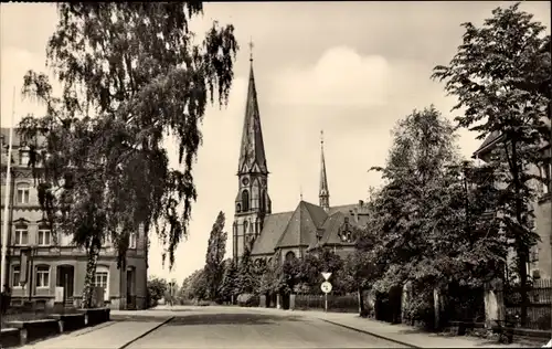 Ak Hainichen in Sachsen, Heinrich Heine Straße, Kirche