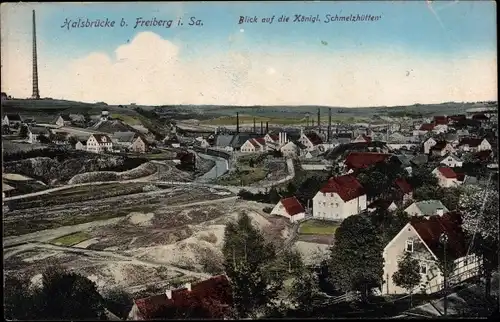 Ak Halsbrücke in Mittelsachsen, Hohe Esse, Königl. Schmelzhütten