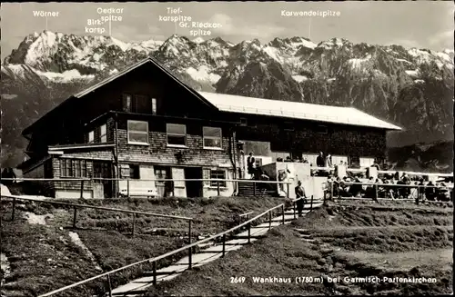 Ak Garmisch Partenkirchen in Oberbayern, Wankhaus, Wörner, Oedkarspitze, Birkkarspitze, Karwendel
