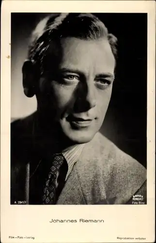 Ak Schauspieler Johannes Riemann, Portrait