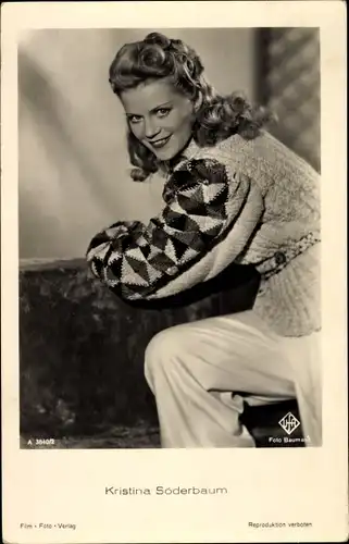 Ak Schauspielerin Kristina Söderbaum, Portrait, UFA Film