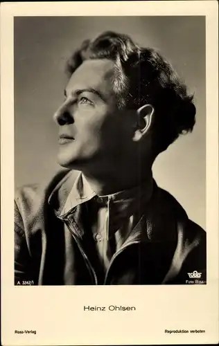 Ak Schauspieler Heinz Ohlsen, Seitenportrait, Ross 3342/1