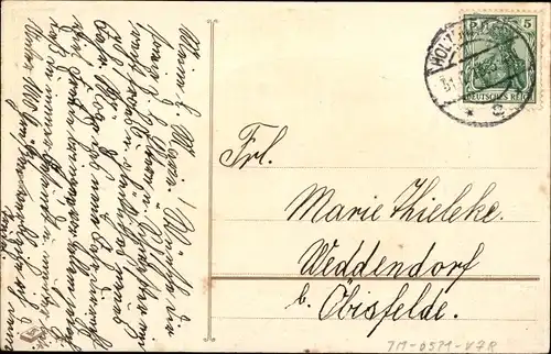 Präge Ak Glückwunsch Neujahr, Kleeblätter, Glocke, Hufeisen