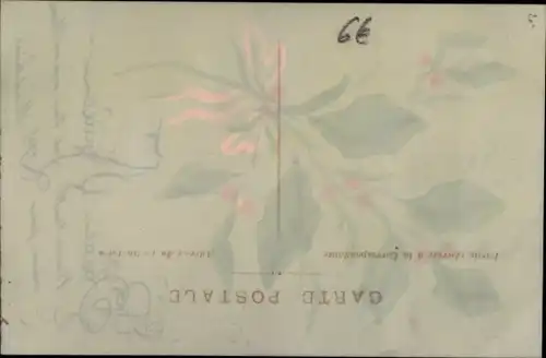 Zelluloid Ak Glückwunsch Neujahr, Stechpalme