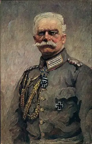 Künstler Ak Krause, William, Generalfeldmarschall August von Mackensen, Portrait
