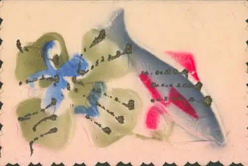 Klapp Ak Glückwunsch 1. April, Fisch, Glücksklee