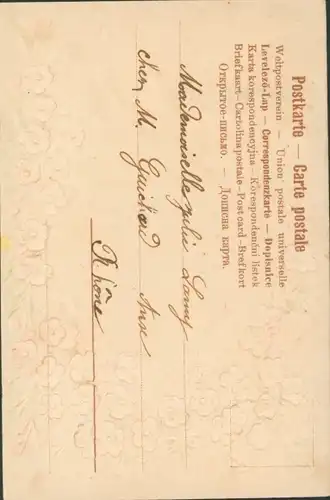 Präge Litho Dorfansicht, Teich, Blumen, Ruderboot, Kitsch