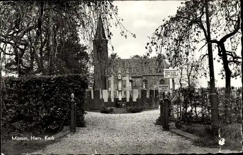 Ak Marum Groningen Niederlande, Herv. Kerk