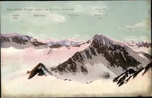 Ak Fulpmes in Tirol, Zuckerhütl, Wilder Pfaff, Wildspitze, Sonklar, Müllerhütte