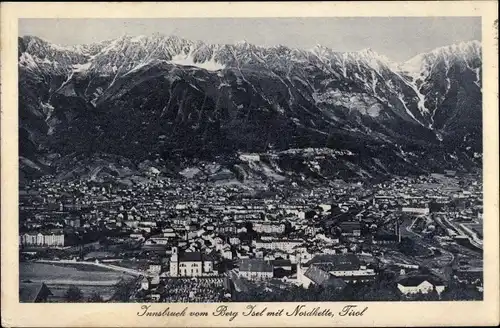 Ak Innsbruck in Tirol, Blick vom Berg Isel mit Nordkette, Panorama