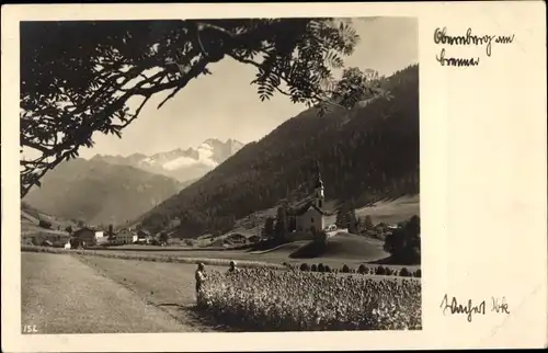 Ak Obernberg am Brenner Tirol, Teilansicht mit Kirche