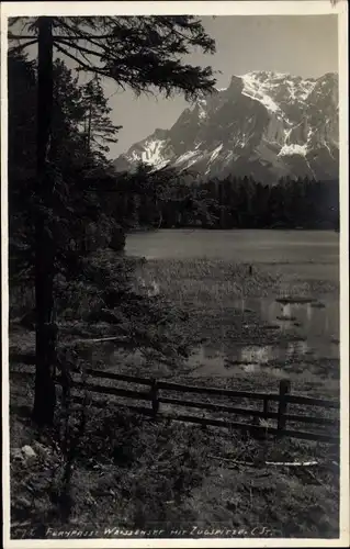 Ak Tirol, Weißensee mit Zugspitze, Fernpass