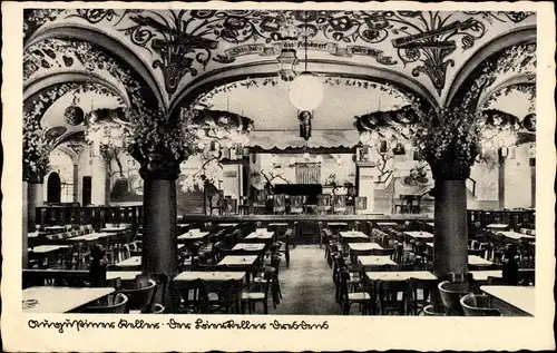 Ak Dresden Altstadt, Blick in den Augustiner Keller, Säulen, Bar