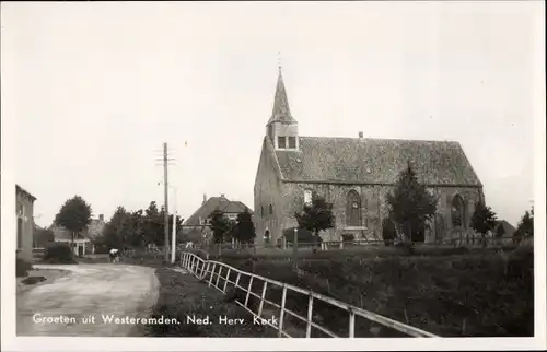 Ak Westeremden Groningen, Ned. Herv. Kerk