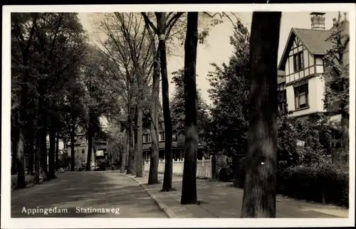 Ak Appingedam Groningen Niederlande, Stationsweg