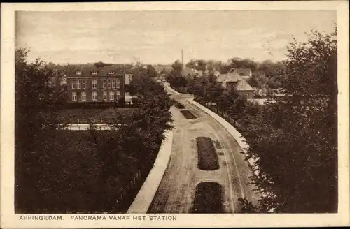 Ak Appingedam Groningen Niederlande, Panorama Vanaf Het Station