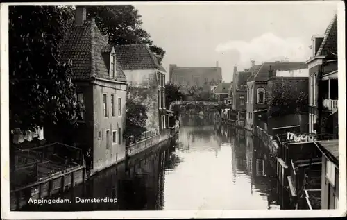 Ak Appingedam Groningen Niederlande, Damsterdiep