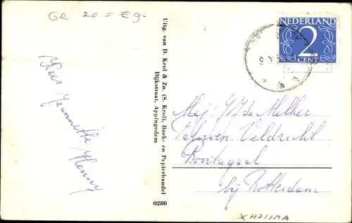 Ak Appingedam Groningen Niederlande, Damsterdiep