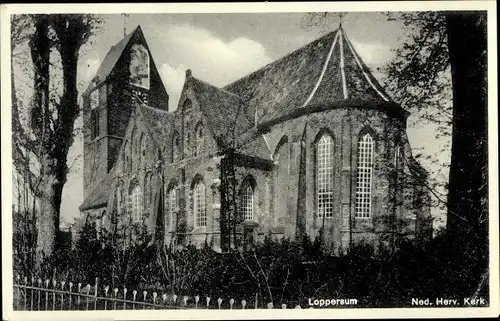 Ak Loppersum Groningen, Ned. Herv. Kerk