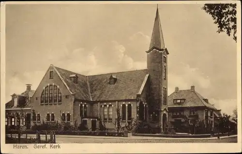 Ak Haren Groningen Niederlande, Geref. Kerk