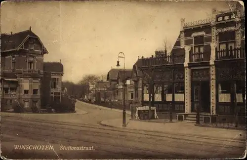 Ak Winschoten Groningen Niederlande, Stationsstraat