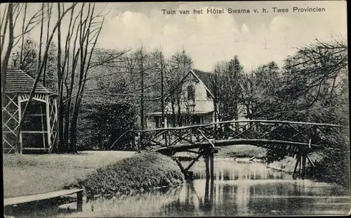 Ak Eelde Drenthe Niederlande, Tuin van het Hotel Swama v. h. Twee Provincien