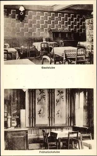 Ak Planitz Zwickau in Sachsen, Restaurant zur Post, Gaststube, Frühstücksstube