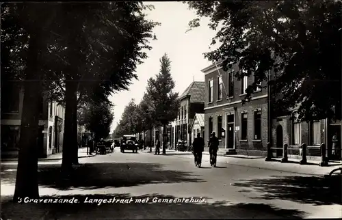 Ak ’s Gravenzande Westland Südholland, Langestraat met Gemeentehuis