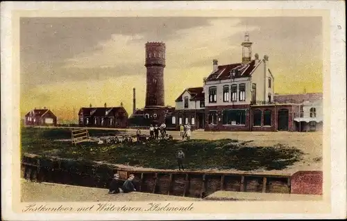 Ak IJsselmonde Rotterdam Südholland Niederlande, Postkantoor met Watertoren
