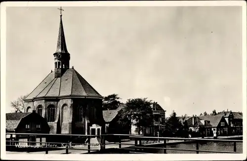 Ak Woubrugge Jacobswoude Südholland, Ned. Herv. Kerk met Pastorie