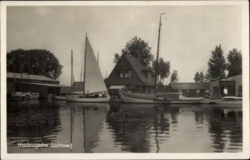 Ak Woubrugge Jacobswoude Südholland, Jachtwerf